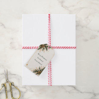 Étiquettes-cadeau Elegant Evergreen Gold Merry Christmas Gift Tags