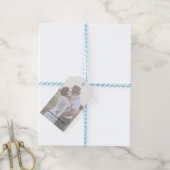 Étiquettes-cadeau Élégant Faux Vellum Effet Photo Enregistrer La Dat (Avec de laficelle)