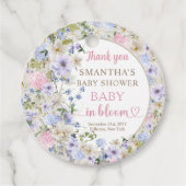 Étiquettes Cadeau Élégant Fleur sauvage Meadow Blush rose bleu clair (Devant)