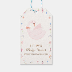 Étiquettes-cadeau Élégant Fleur sauvage Princesse Swan Girl Baby sho