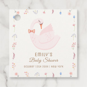 Étiquettes Cadeau Élégant Fleur sauvage Princesse Swan Girl Baby sho