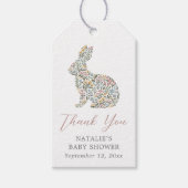 Étiquettes-cadeau Elégant Fleur sauvage Rabbit Baby shower Favoriser (Devant)