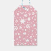 Étiquettes-cadeau Élégant flocon de Noël motif rose pastel (Dos)