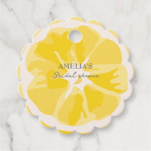 Étiquettes Cadeau Élégant floral de citron méditerranéen pour la dou