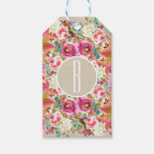 Étiquettes-cadeau Elégant Floral Rustique Kraft Monogramme Mariage F (Devant)