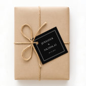 Étiquettes Cadeau Elegant Formal Black Wedding