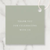 Étiquettes Cadeau Elegant Formal Sage Green Wedding (Dos)