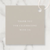 Étiquettes Cadeau Elegant Formal Taupe Wedding (Dos)