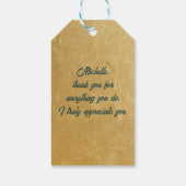 Étiquettes-cadeau Elegant Gold Administrative Professionals Day (Dos)