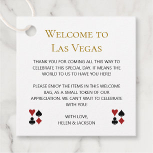 Étiquettes Cadeau Elegant Gold Bienvenue à Vegas Welcome Mariage