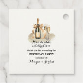 Étiquettes Cadeau Elégant Gold Double Célébration Anniversaire conjo (Dos)