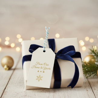 Étiquettes-cadeau Elegant Gold "From Our Home to Yours" DIY Holiday 