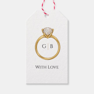 Étiquettes-cadeau Elegant Gold Rings Classic Wedding Gift Tags