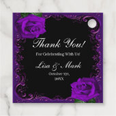 Étiquettes Cadeau Élégant Goth Purple Roses (Dos)