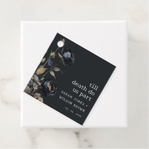 Étiquettes Cadeau Elégant gothique noir Rose noir Mariage