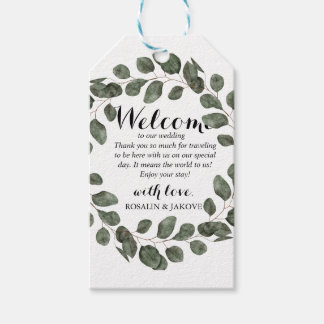Étiquettes-cadeau Elegant Greenery Wedding Welcome Gift Tags