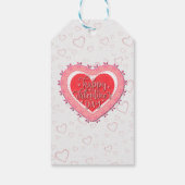 Étiquettes-cadeau Élégant Heureuse Sainte-Valentin de coeur rose élé (Dos)