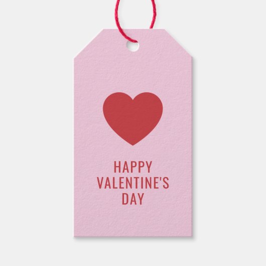 Étiquettes-cadeau Élégant Heureuse Sainte-Valentin sur mesure Red He (Devant)