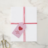 Étiquettes-cadeau Élégant Heureuse Sainte-Valentin sur mesure Red He (Avec de la ficelle)