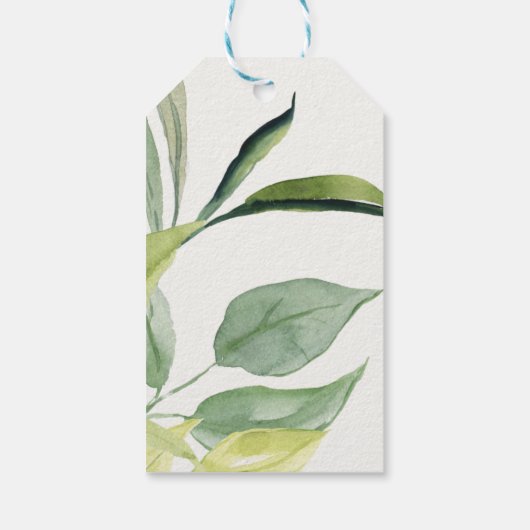 Étiquettes-cadeau élégant jardin fleuri baptême Merci (Dos)