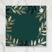 Étiquettes Cadeau Élégant Joyeux Noël Gold Branch Vacances (Dos)