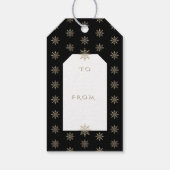 Étiquettes-cadeau Élégant Joyeux Noël Noir Fléau de neige en or (Dos)