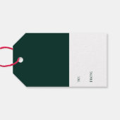 Étiquettes-cadeau Elégant Joyful Hunter Green Script Vacances (Dos (Horizontal))