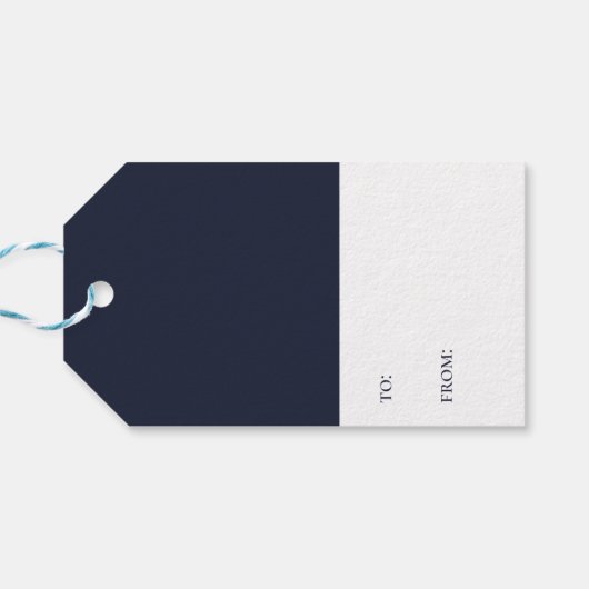 Étiquettes-cadeau Elégant Joyful Navy Joyful Script de vacances (Dos Horizontal)