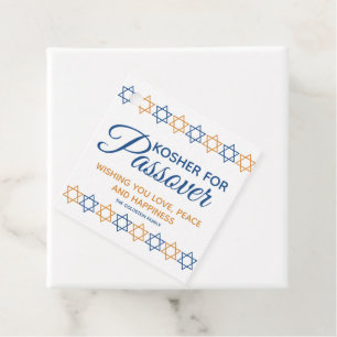 Étiquettes Cadeau Elegant Kosher pour Passover Star de David Personn