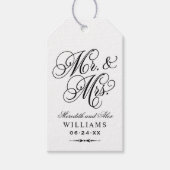 Étiquettes-cadeau Elegant Kraft Mr et Mrs Script Custom Monogramme (Devant)