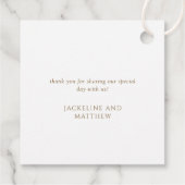 Étiquettes Cadeau Elégant "Le Mariage de", Mariage de calligraphie o (Dos)