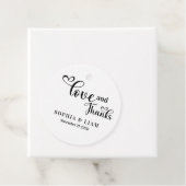 Étiquettes Cadeau Elegant Love and Thanks Script Wedding (En situation)