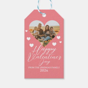 Étiquettes-cadeau Elegant Love Heureuse Sainte-Valentin Photo de fam