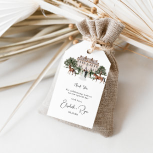 Étiquettes-cadeau Élégant manoir équestre MERCI MARIAGE