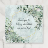 Étiquettes Cadeau Elégant marbre Eucalyptus Mariage or verdure (Dos)