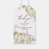Étiquettes-cadeau Elégant mariage blanc floral merci pour (Dos)