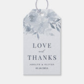 Étiquettes-cadeau Elégant Mariage bleu bleu bleu bleu floral (Devant)