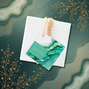 Étiquettes Cadeau Elégant Mariage couleur marbre Turquoise Emerald