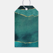 Étiquettes-cadeau Élégant Mariage d'âge Turquoise & Or (Dos)