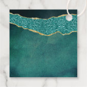 Étiquettes Cadeau Élégant Mariage d'âge Turquoise & Or (Dos)