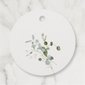 Étiquettes Cadeau Elégant Mariage d'aquarelle d'Eucalyptus Botanique (Dos)