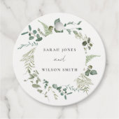 Étiquettes Cadeau Elégant Mariage d'aquarelle d'Eucalyptus Botanique (Devant)