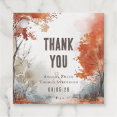 Étiquettes Cadeau Élégant mariage d'automne rustique (Devant)