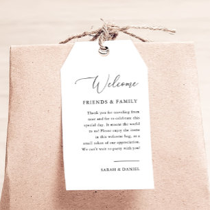 Étiquettes-cadeau Élégant Mariage de calligraphie Bienvenue Baguette