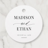 Étiquettes Cadeau Élégant Mariage de calligraphie de script simple (Devant)