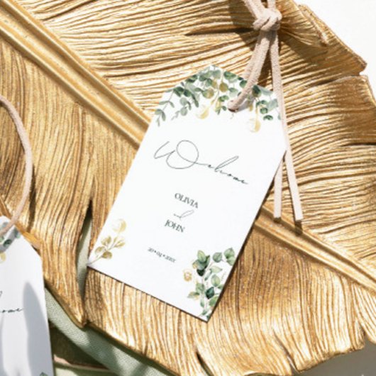 Étiquettes-cadeau Élégant Mariage de calligraphie Eucalyptus