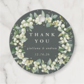 Étiquettes Cadeau Elégant Mariage de courge vert Snowberry+Eucalyptu (Devant)