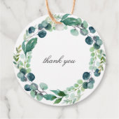 Étiquettes Cadeau Elégant Mariage de couronnes botaniques feuillues (Dos)