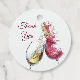 Étiquettes Cadeau Élégant Mariage de danse du vin rouge et blanc
