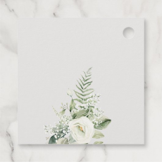 Étiquettes Cadeau Elégant Mariage de feuillage de Ferne Eucalyptus (Dos)